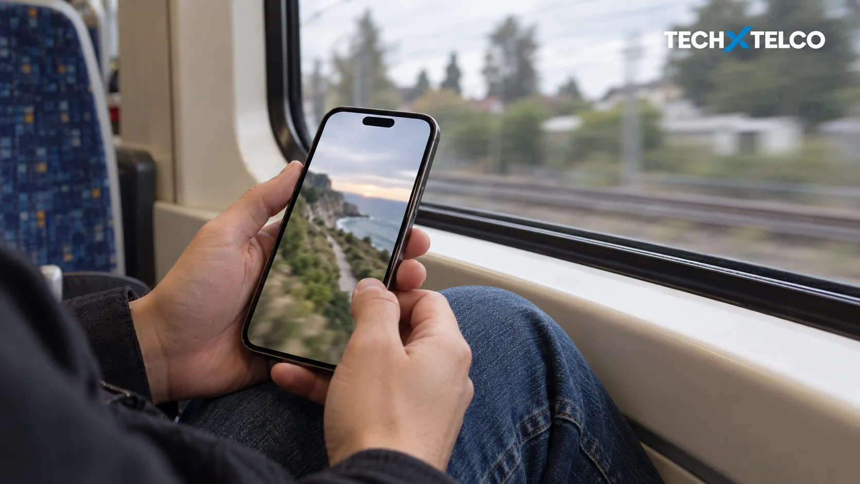 AI-generated editorial image of a commuter holding a phone; not a YouTube screenshot.